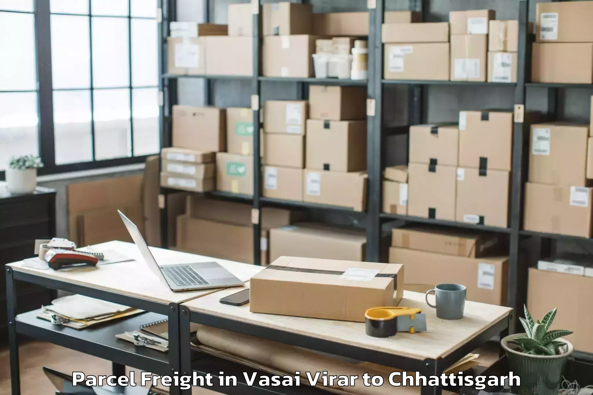 Top Vasai Virar to Jashpur Parcel Freight Available